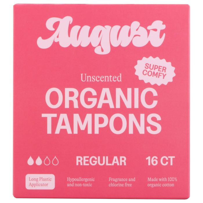 AUGUST: Organic Regular Tampons, 16 ea