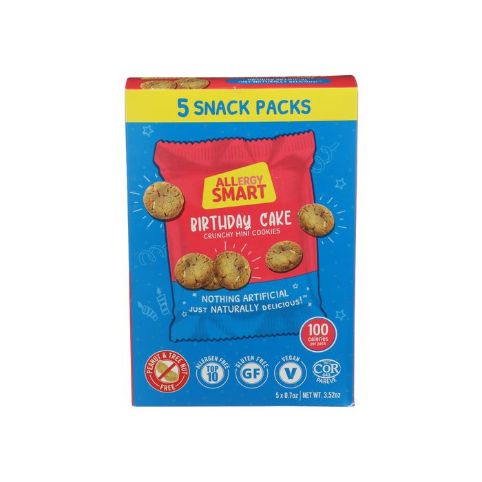 ALLERGY SMART: Mini Birthday Cake Cookies 5 Count, 3.52 oz