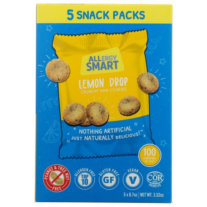 ALLERGY SMART: Mini Lemon Drop Cookies 5 Count, 3.52 oz