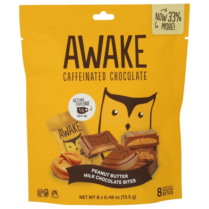 AWAKE: Peanut Butter Milk Chocolate Bites 8 Count, 3.84 oz