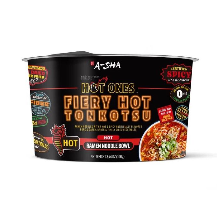 A SHA: Fiery Hot Tonkotsu Ramen Noodle Soup, 3.7 oz