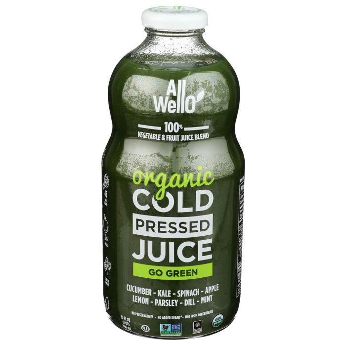 ALLWELLO: Go Green Organic Cold Pressed Juice, 32 fo