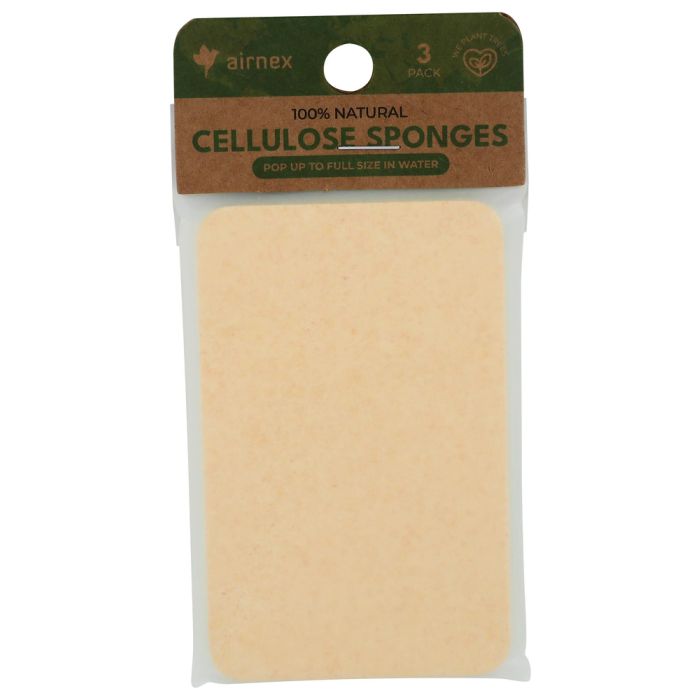 AIRNEX: Cellulose Rectangle Sponge, 3 pk