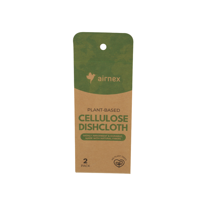 AIRNEX: Cellulose White Dishcloth, 2 pk