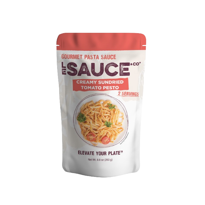 LE SAUCE & CO: Creamy Sun Dried Tomato Pesto Gourmet Pasta Sauce, 8.8 oz