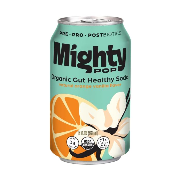 MIGHTY POP: Orange Vanilla Soda, 12 fo