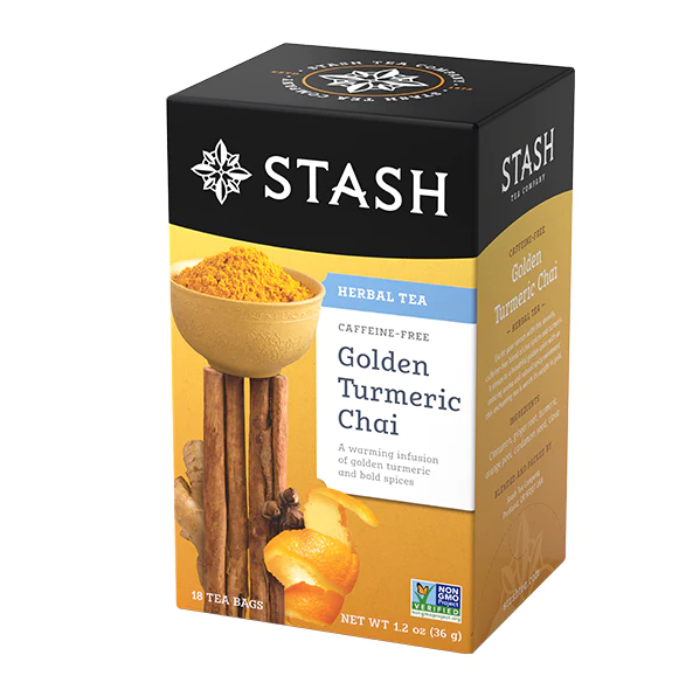 STASH TEA: Golden Turmeric Chai Herbal Tea, 18 bg
