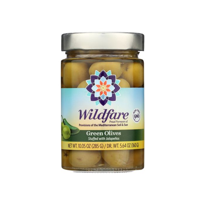 WILDFARE: Green Olives Stuffed With Jalapenos, 10.05 oz