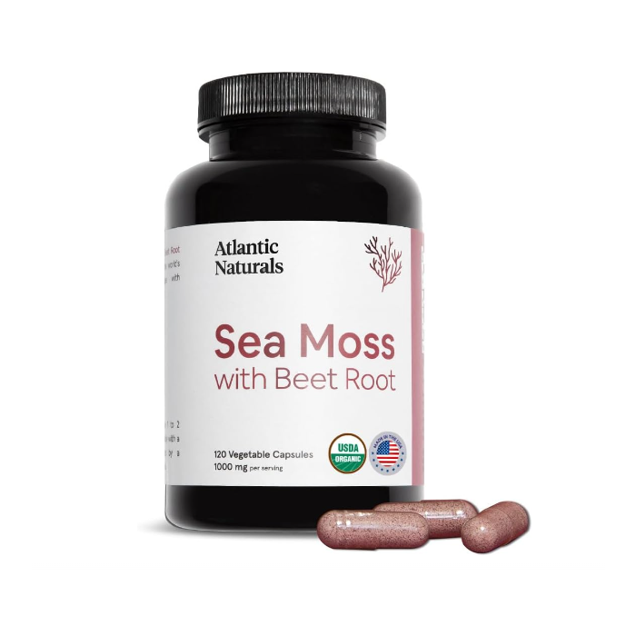 ATLANTIC NATURALS: Organic Sea Moss With Beet Root Capsules, 120 vc
