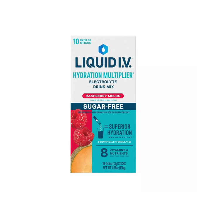 LIQUID IV: Hydration Multiplier Sugar Free Raspberry Melon 10Ct, 4.58 oz