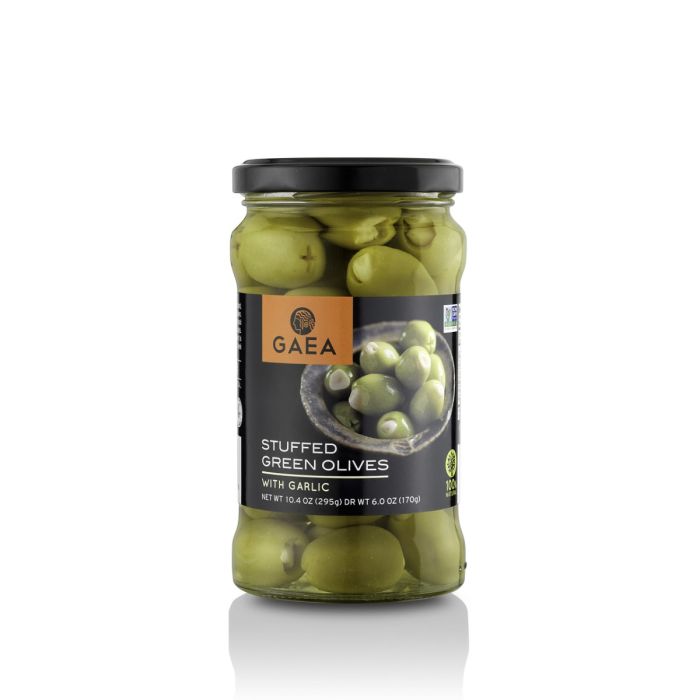 GAEA NORTH AMERICA: Stuffed Green Olives With Garlic, 6 oz