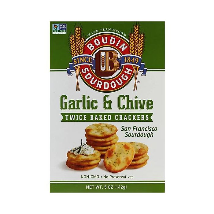 BOUDIN SOURDOUGH: Garlic Chive Sourdough Crackers, 5 oz
