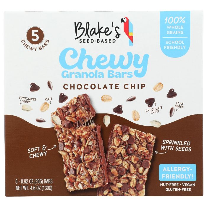 BLAKES SEED BASED: Chocolate Chip Chewy Granola Bars, 4.6 oz