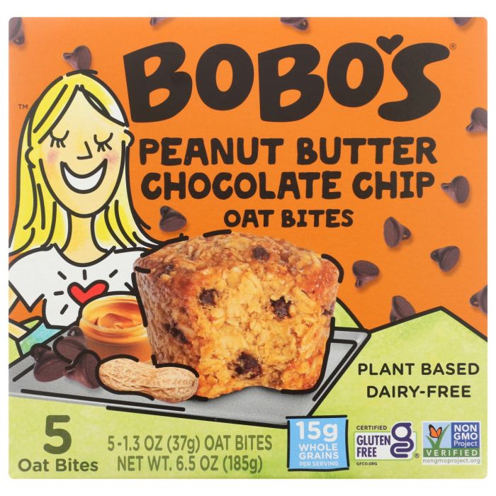 BOBOS OAT BARS: Peanut Butter Chocolate Chip Oat Bites, 6.5 oz