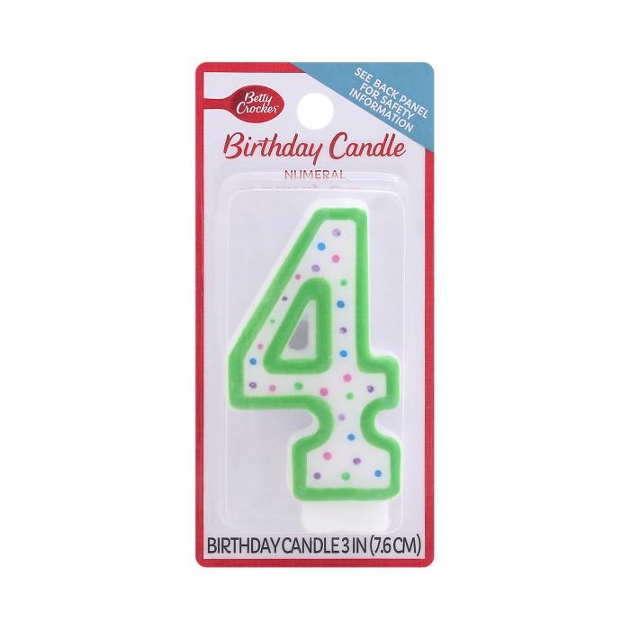 BETTY CROCKER: Birthday Candle Numeral 4, 1 ea
