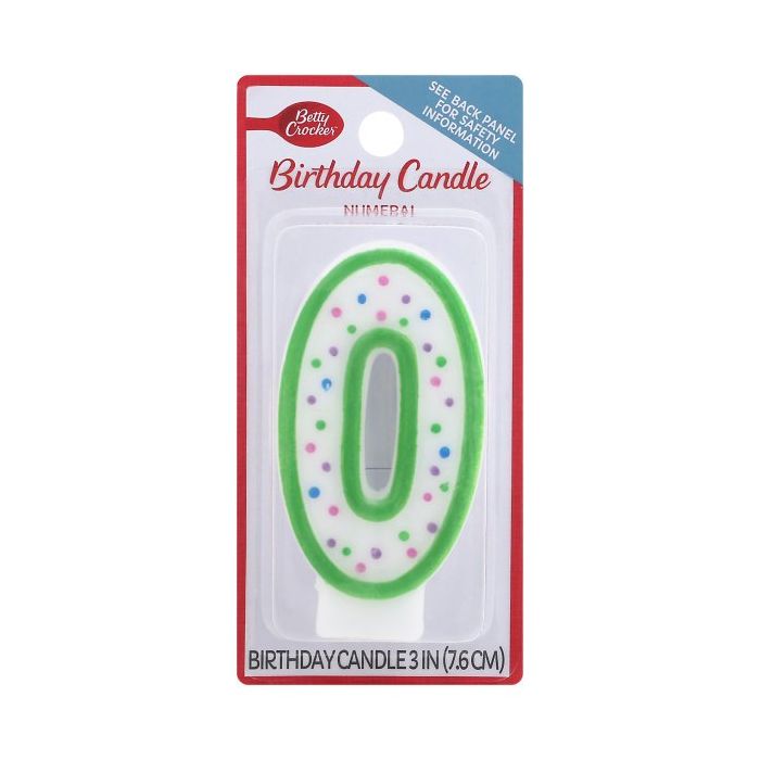 BETTY CROCKER: Birthday Candle Numeral 0, 1 ea