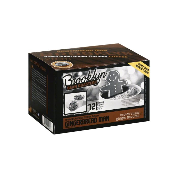 BROOKLYN BEAN ROASTERY: Gingerbread Man Coffee, 12 pc