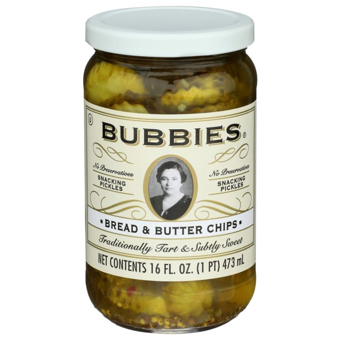 BUBBIES: Bread and Butter Chips Pickles, 16 oz