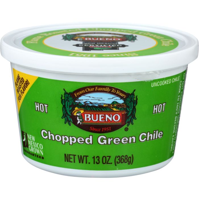 BUENO: Hot Chopped Green Chile, 13 oz