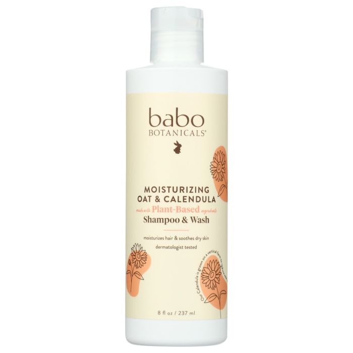 BABO BOTANICALS: Moisturizing Oat and Calendula Shampoo and Body Wash, 8 oz