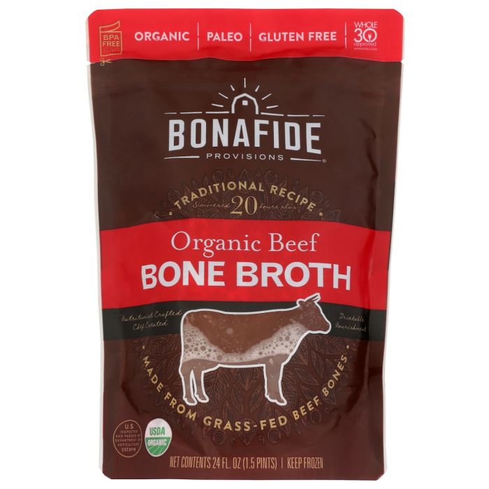 BONAFIDE: Organic Beef Bone Broth, 24 oz