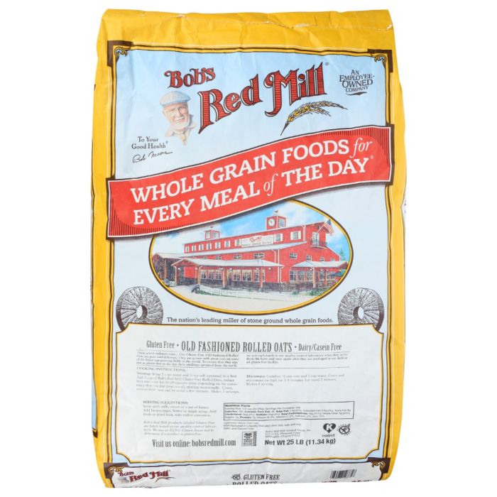 BOBS RED MILL: Gluten Free Old Fashioned Rolled Oats, 25 lb