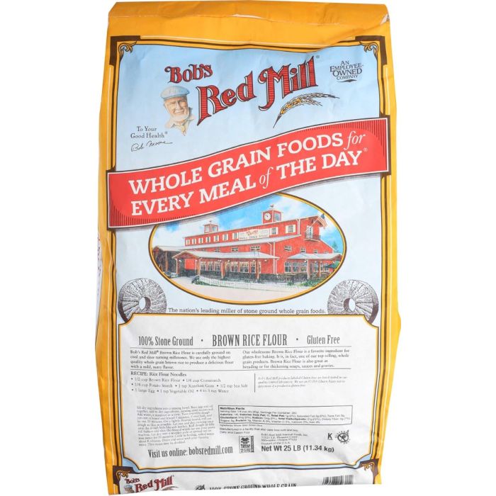 BOBS RED MILL: Whole Grain Brown Rice Flour, 25 lb