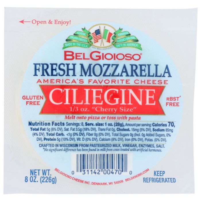 BELGIOIOSO: Fresh Mozzarella Ciliegine Cheese Ball, 8 oz