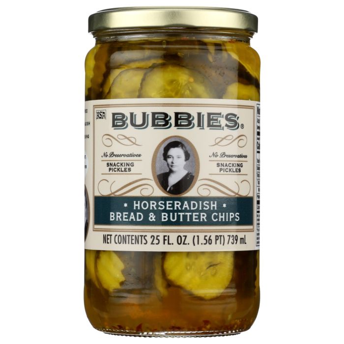 BUBBIES: Horseradish Bread and Butter Pickles, 25 fo