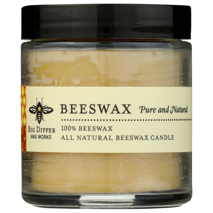BIG DIPPER WAX WORKS: Pure Beeswax Apothecary Glass Candles, 3.2 oz