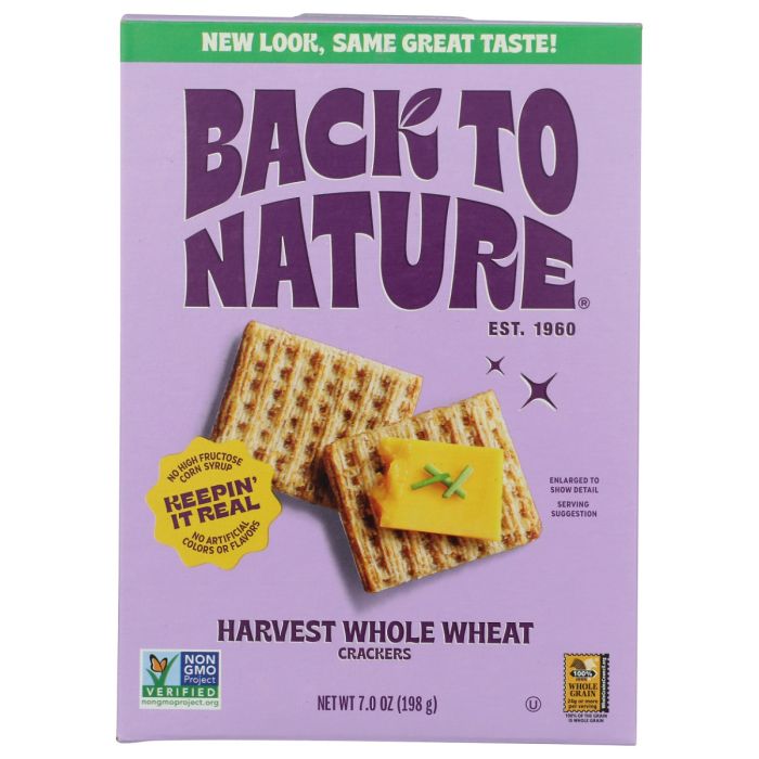 BACK TO NATURE: Harvest Whole Wheat Crackers, 7 oz