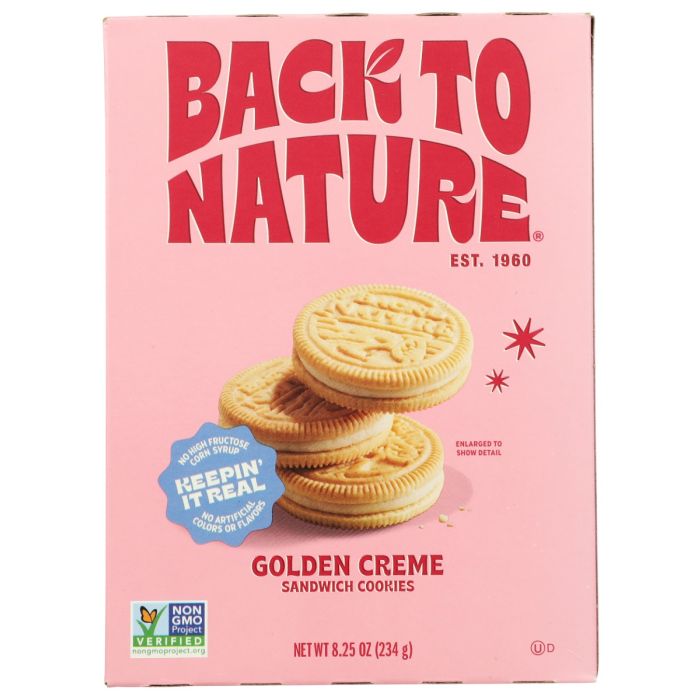 BACK TO NATURE: Golden Creme Sandwich Cookies, 8.25 oz