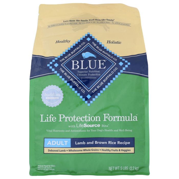 BLUE BUFFALO: Life Protection Formula Lamb and Brown Rice Recipe Adult Dog Food, 5 lb