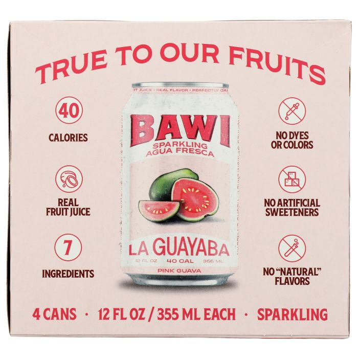 BAWI: Sparkling Guava Agua Fresca 4 Count, 48 fo