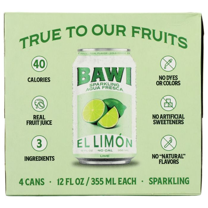 BAWI: Sparkling Lime Agua Fresca 4 Count, 48 fo