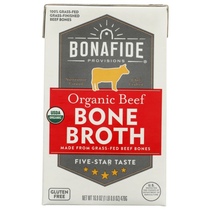 BONAFIDE PROVISIONS: Organic Beef Bone Broth, 16.9 oz