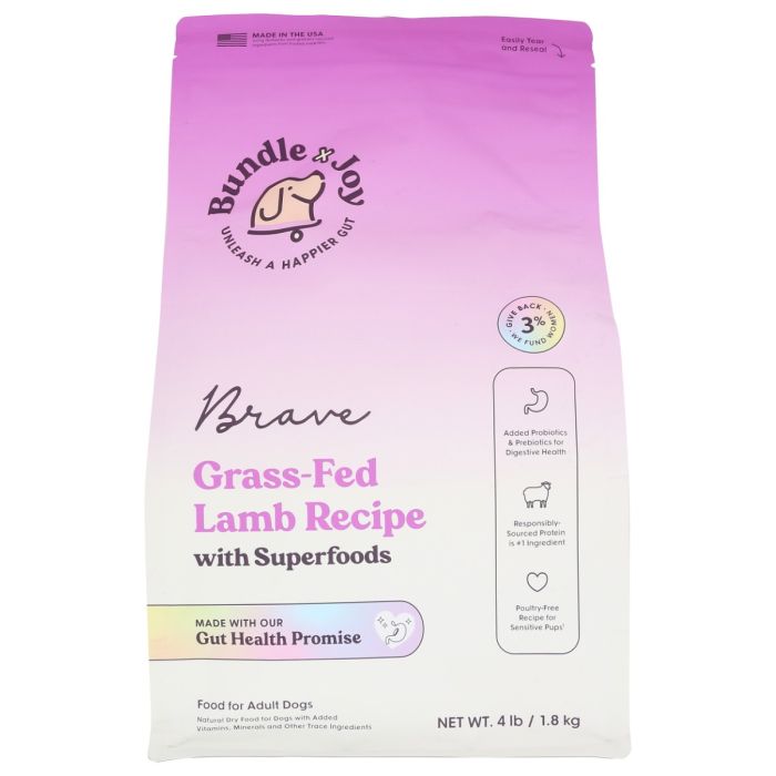 BUNDLE X JOY: Brave Lamb Recipe Dry Dog Food, 4 lb