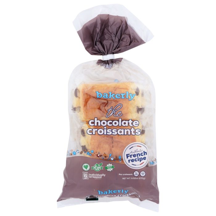 BAKERLY: Chocolate Croisssants 6 Count, 9.52 oz