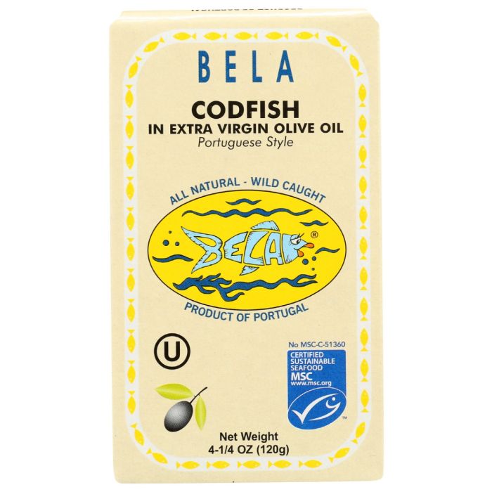 BELA: Codfish in Extra Virgin Olive Oil Portuguese Style, 4.25 oz