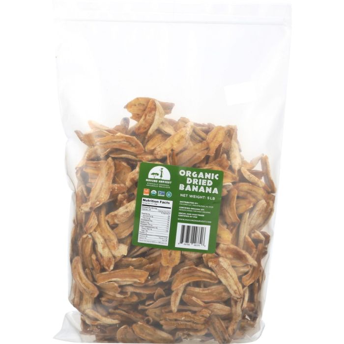 MAVUNO HARVEST: Organic Dried Banana, 5 lb