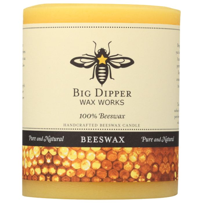 BIG DIPPER WAX WORKS: Pure Beeswax Medium Candle Pillar, 1 ea