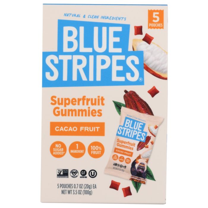 BLUE STRIPES: Cacao Superfruit Gummies 5 Count, 3.5 oz