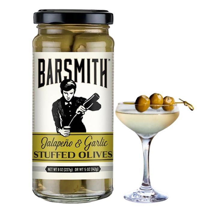 BARSMITH: Jalapeno and Garlic Stuffed Olives, 8 oz