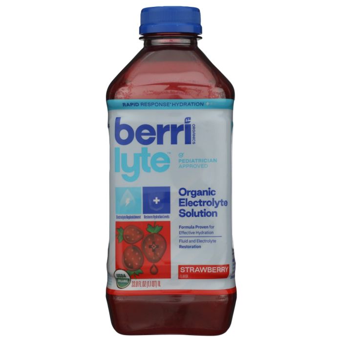 BERRI LYTE: Strawberry Organic Electrolyte Solution, 1 lt