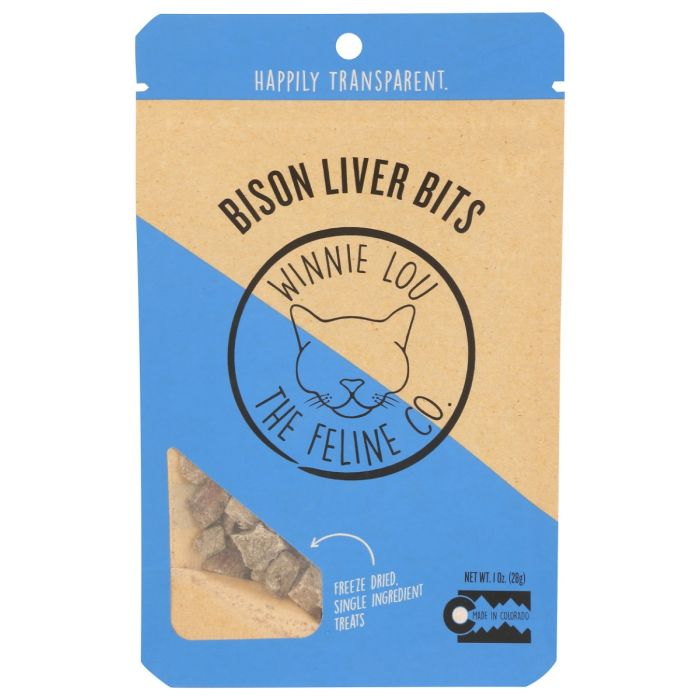WINNI LOU THE CANINE CO: Bison Liver Bits Cat Treats, 1 oz