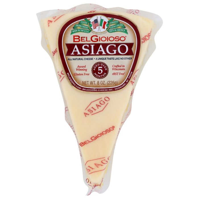 BELGIOIOSO: Asiago Wedge Cheese, 8 oz
