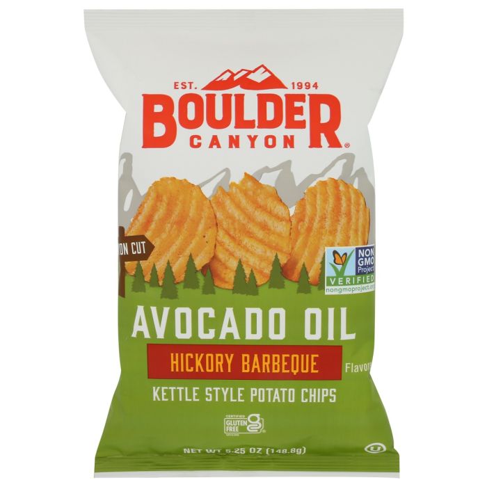 BOULDER CANYON: Avocado Oil Hickory BBQ Kettle Chips, 5.25 oz