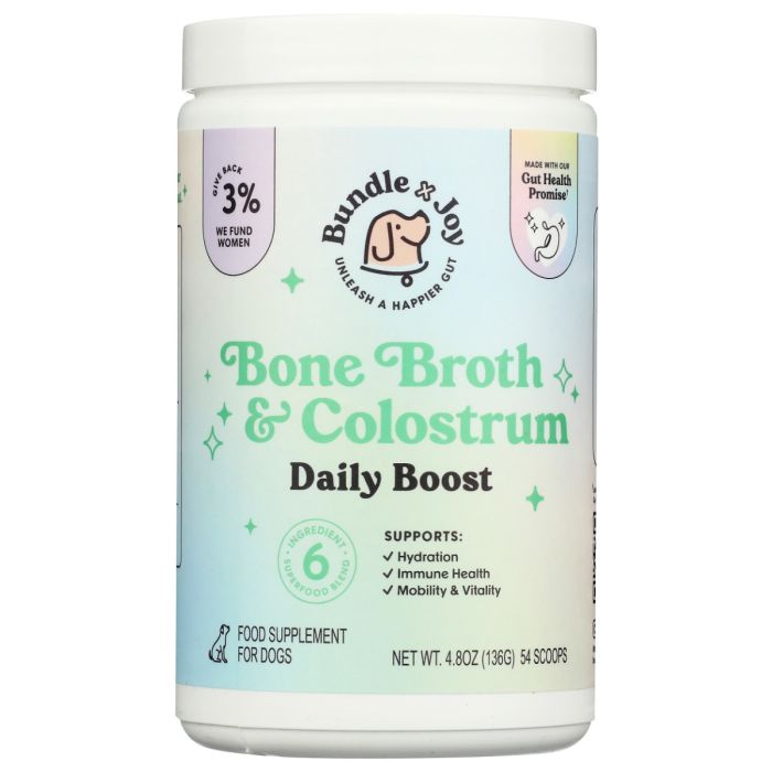 BUNDLE X JOY: Bone Broth and Colostrum Daily Boost Powder, 4.8 oz