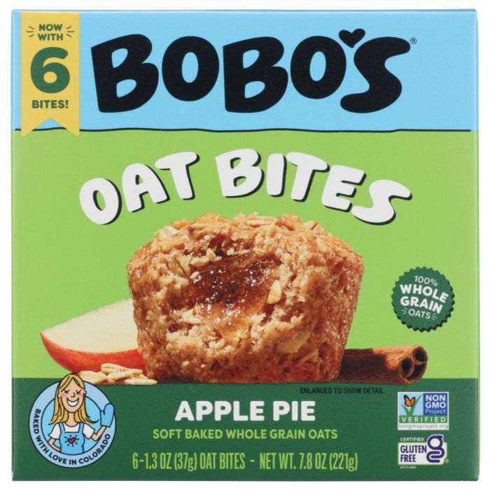 BOBOS OAT BARS: Apple Pie Oat Bites 6 Count, 7.8 oz