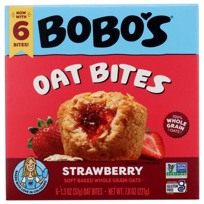 BOBOS OAT BARS: Strawberry Oat Bites 6 Count, 7.8 oz